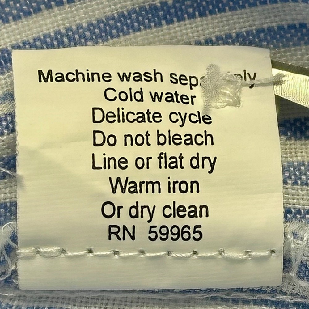 HIHO Bananakeet Blue Striped Linen Tunic Shirt Dress Long Sleeve size Large - Picture 9 of 9